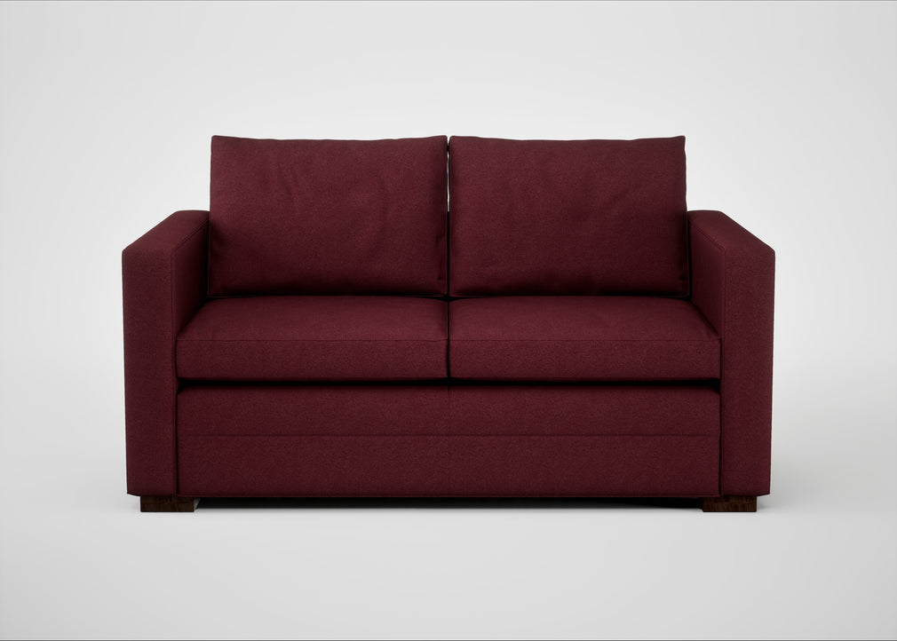 Palermo 2 Seater Sofa St Moritz Wool Red / Walnut and Brass