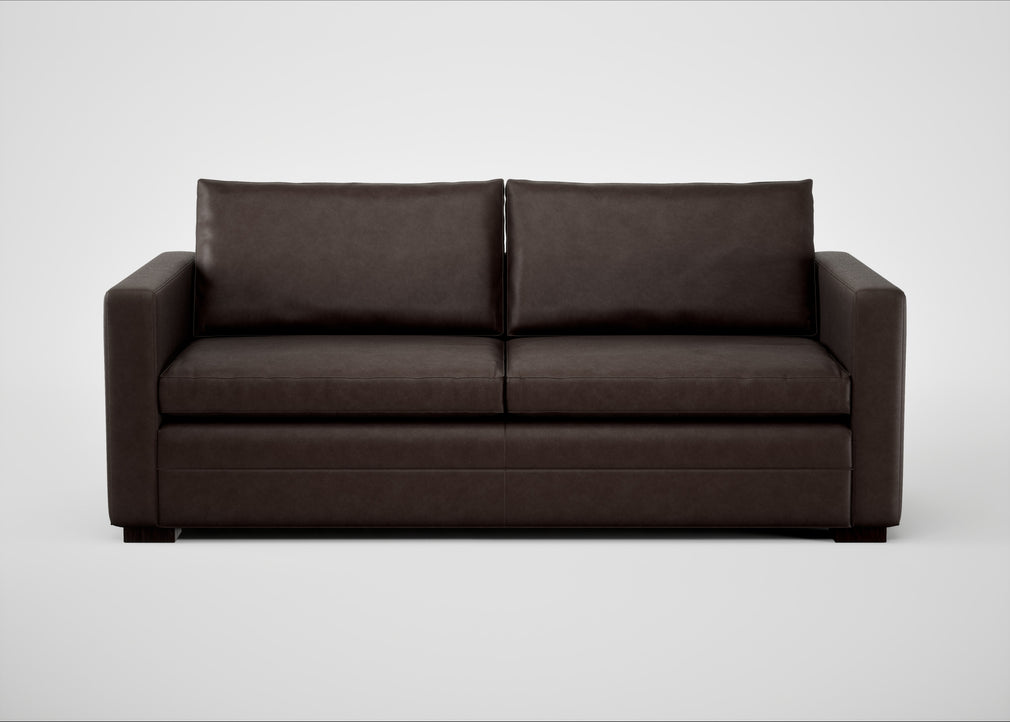 Palermo 3 Seater Sofa Leather Grain Chocolate 066 / Black