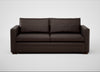 Palermo 3 Seater Sofa Leather Grain Chocolate 066 / Walnut and Brass