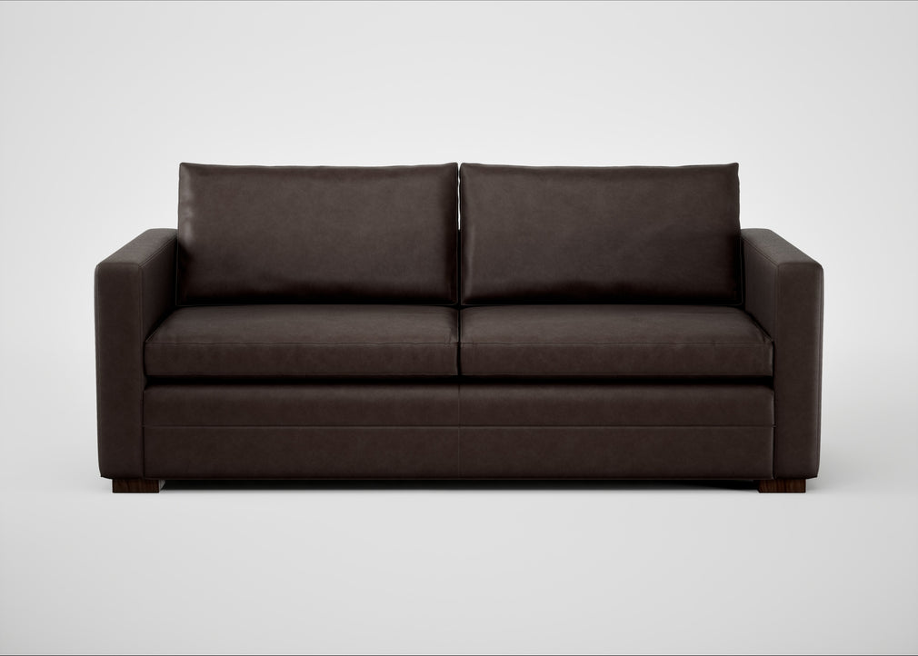 Palermo 3 Seater Sofa Leather Grain Chocolate 066 / Walnut