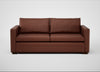 Palermo 3 Seater Sofa Leather Grain Dark Brown 068 / Walnut and Brass