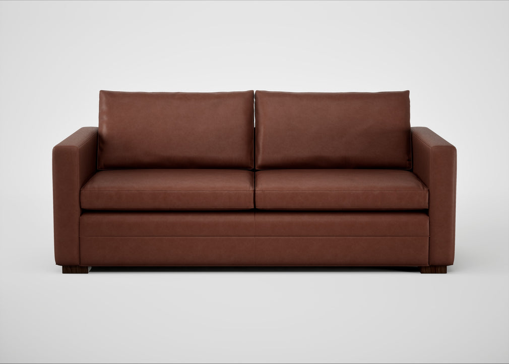 Palermo 3 Seater Sofa Leather Grain Dark Brown 068 / Walnut