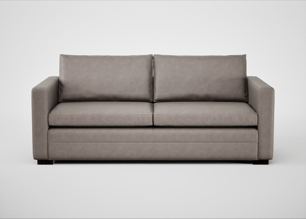 Palermo 3 Seater Sofa Leather Grain Light Grey 060 / Black