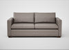 Palermo 3 Seater Sofa Leather Grain Light Grey 060 / Walnut and Brass