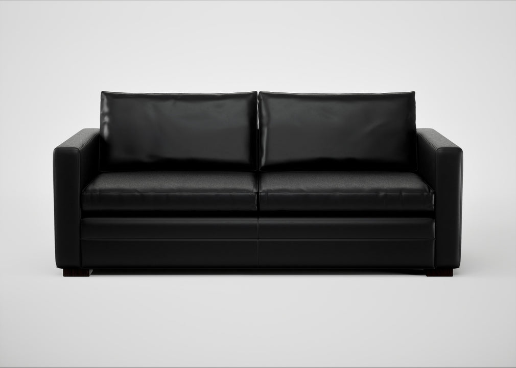 Palermo 3 Seater Sofa Leather Stonewash Black 263 / Black