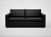 Palermo 3 Seater Sofa Leather Stonewash Black 263 / Walnut and Brass