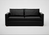 Palermo 3 Seater Sofa Leather Stonewash Black 263 / Walnut
