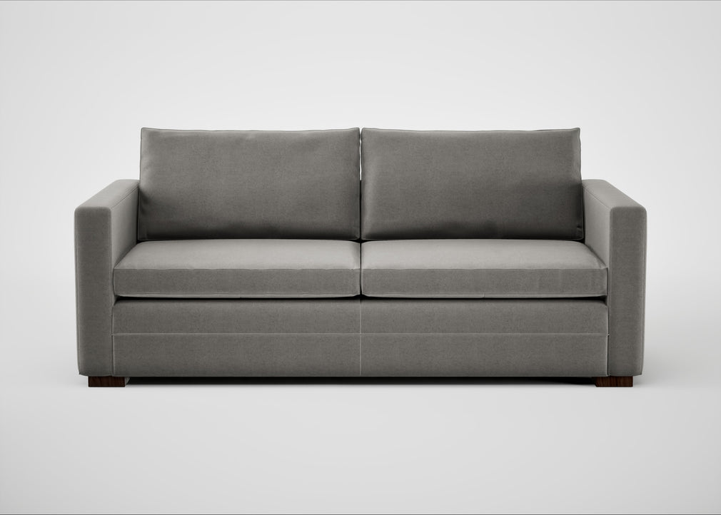 Palermo 3 Seater Sofa Nobilis Velvet Dolphin / Walnut and Brass
