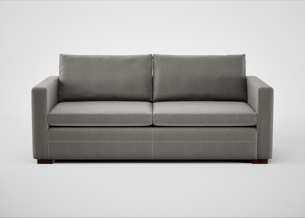 Palermo 3 Seater Sofa Nobilis Velvet Dolphin / Walnut
