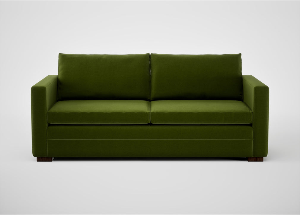 Palermo 3 Seater Sofa Nobilis Velvet Leaf / Walnut and Brass