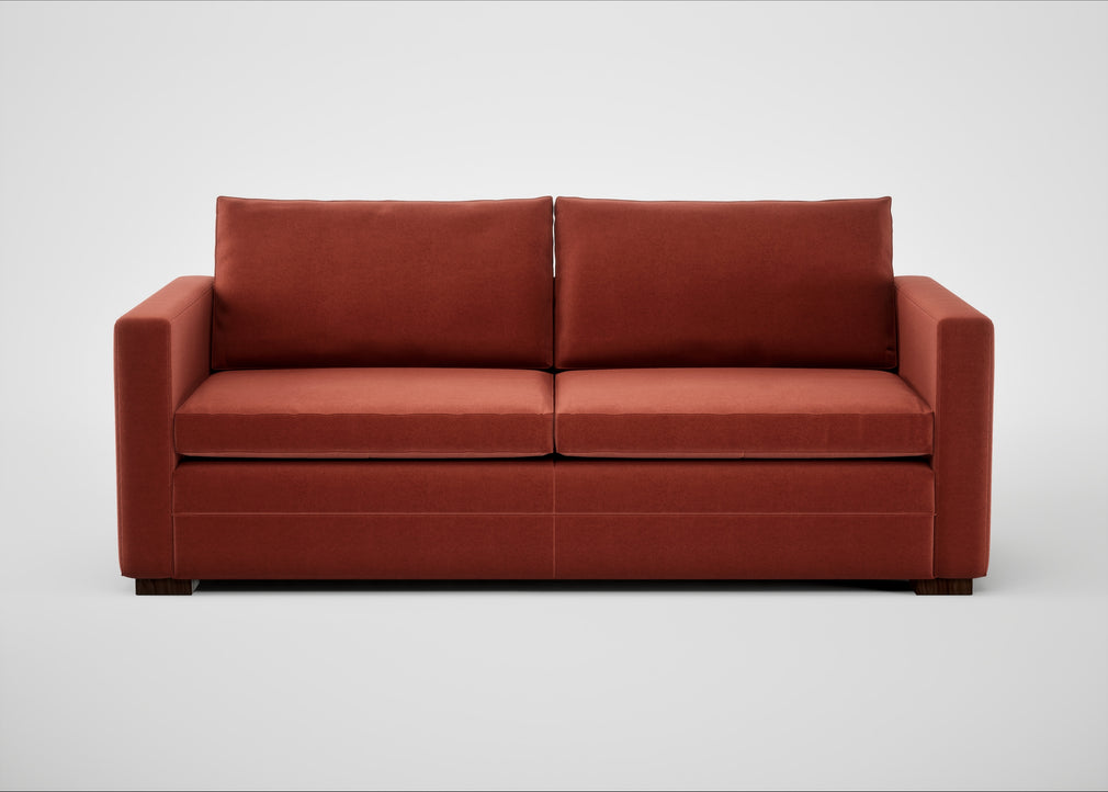 Palermo 3 Seater Sofa Nobilis Velvet Rust / Walnut