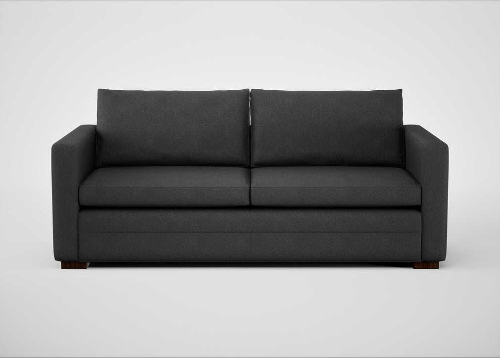 Palermo 3 Seater Sofa St Moritz Wool Grey / Walnut and Brass