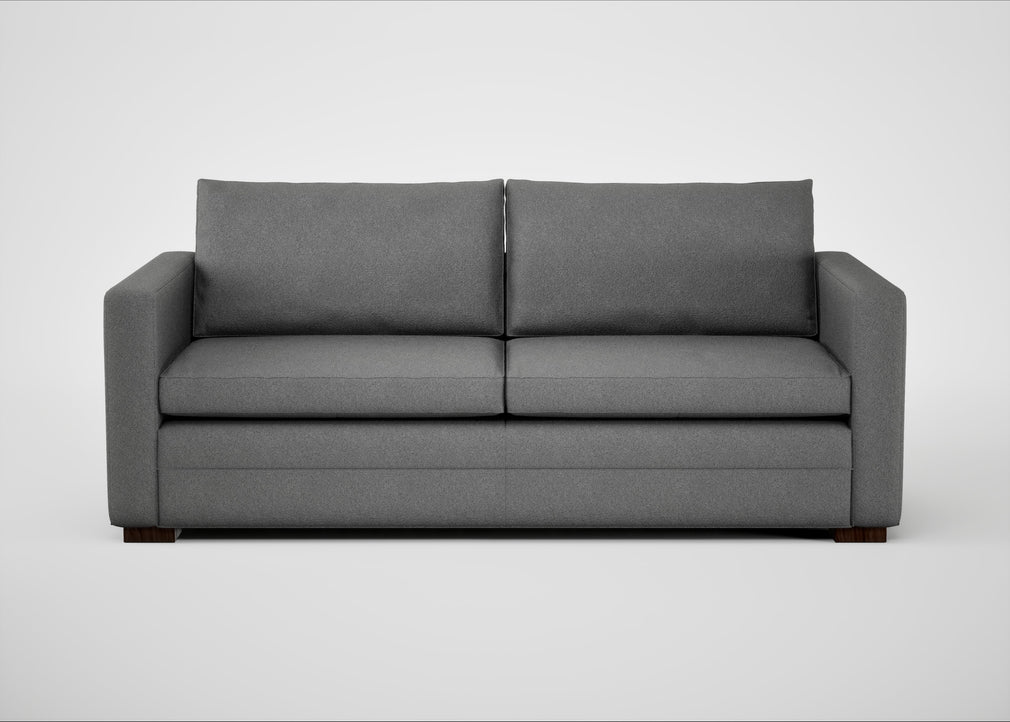 Palermo 3 Seater Sofa St Moritz Wool Light Grey / Walnut and Brass