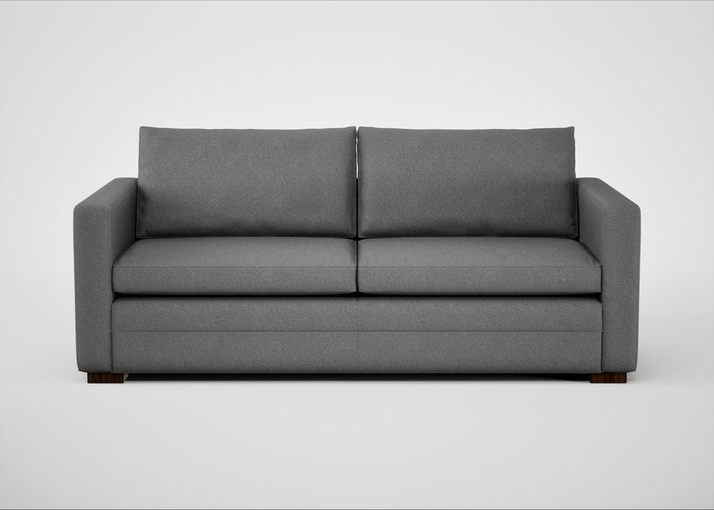 Palermo 3 Seater Sofa St Moritz Wool Light Grey / Walnut