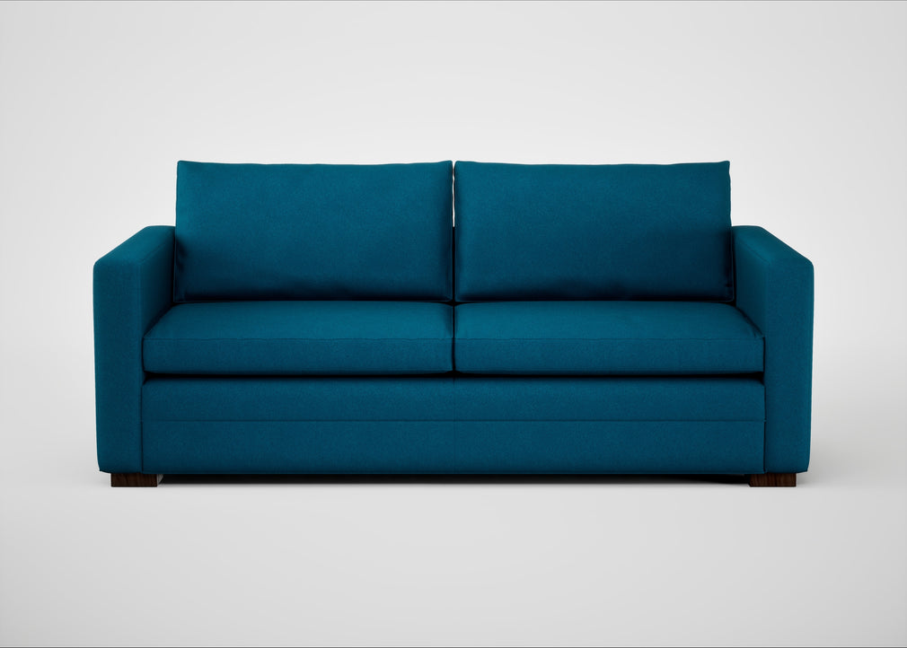 Palermo 3 Seater Sofa St Moritz Wool Teal / Walnut and Brass