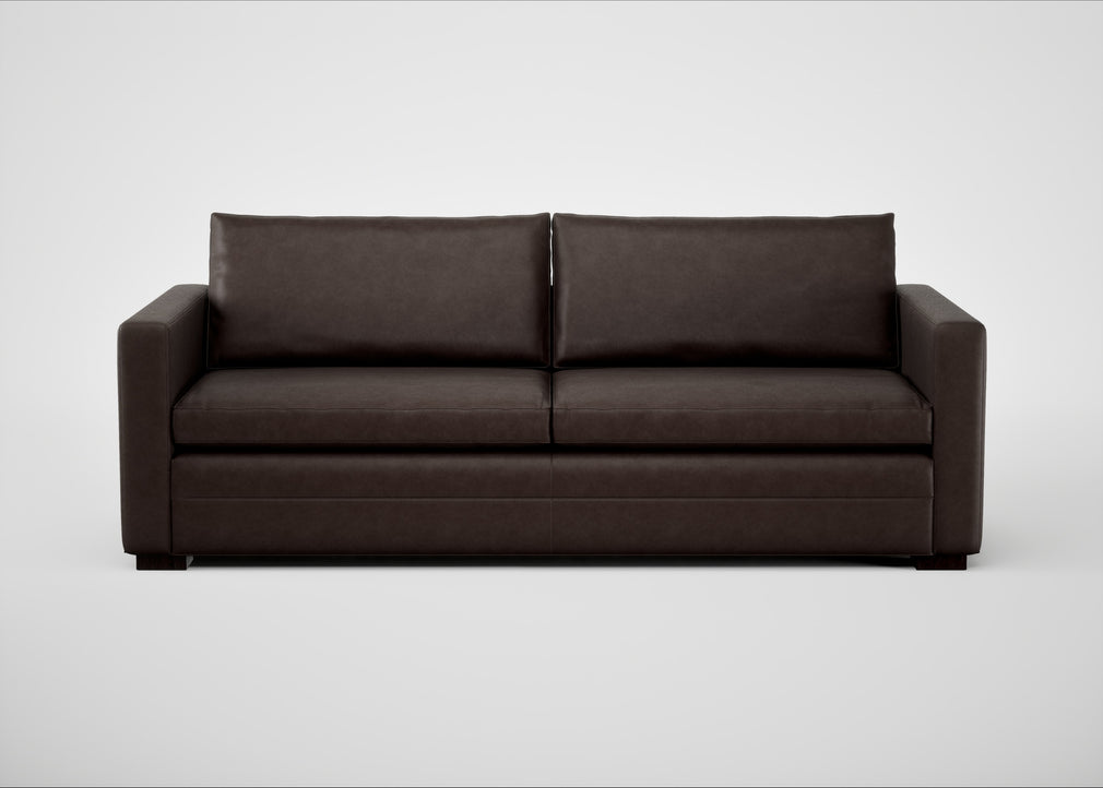 Palermo 4 Seater Sofa Leather Grain Chocolate 066 / Black