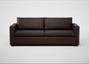 Palermo 4 Seater Sofa Leather Grain Chocolate 066 / Walnut and Brass