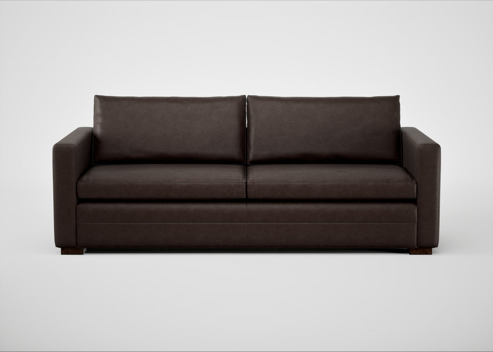Palermo 4 Seater Sofa Leather Grain Chocolate 066 / Walnut