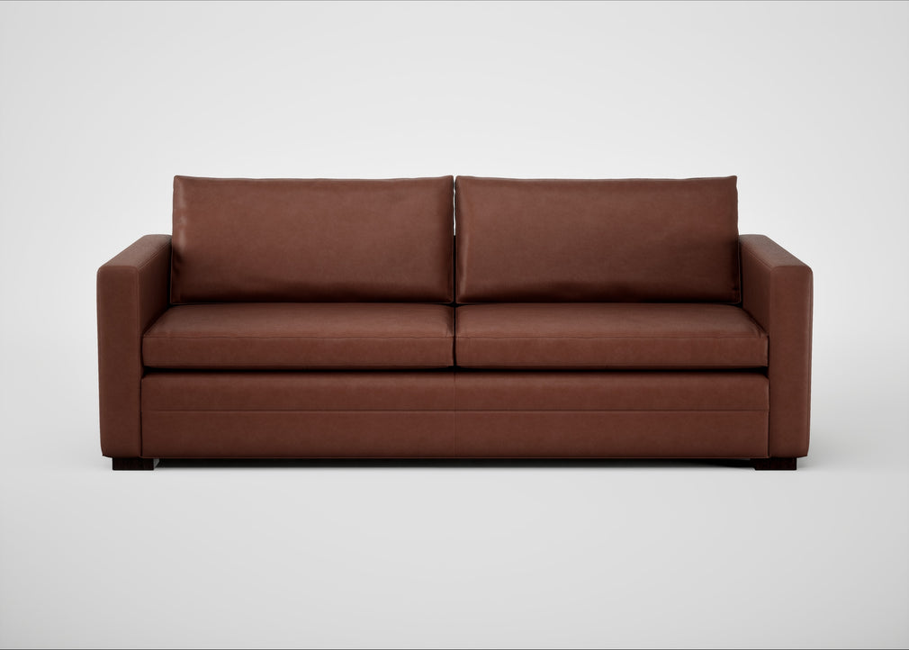 Palermo 4 Seater Sofa Leather Grain Dark Brown 068 / Black