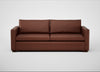 Palermo 4 Seater Sofa Leather Grain Dark Brown 068 / Walnut and Brass