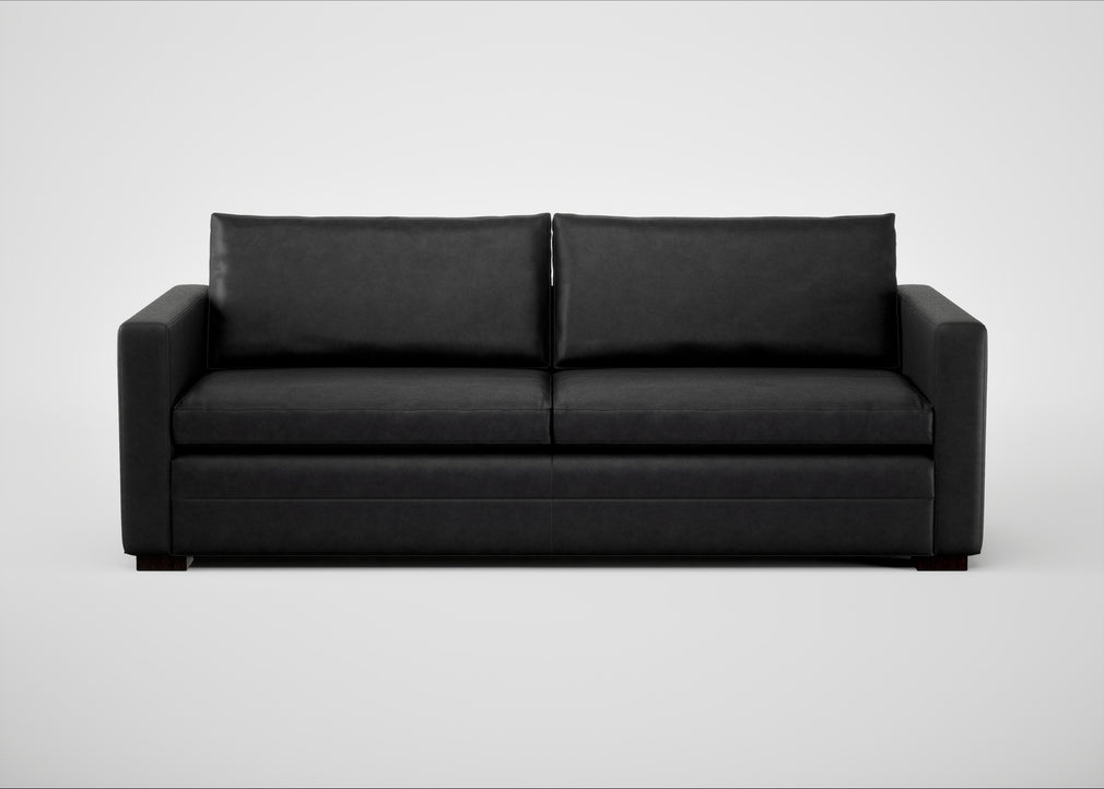Palermo 4 Seater Sofa Leather Grain Graphite 063 / Black