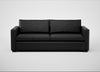 Palermo 4 Seater Sofa Leather Grain Graphite 063 / Walnut and Brass