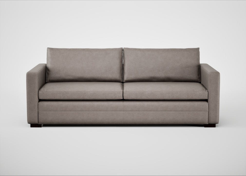 Palermo 4 Seater Sofa Leather Grain Light Grey 060 / Black
