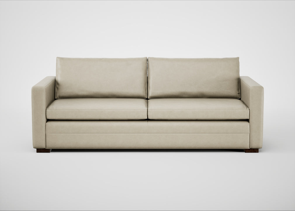 Palermo 4 Seater Sofa Leather Grain Storm 006 / Walnut
