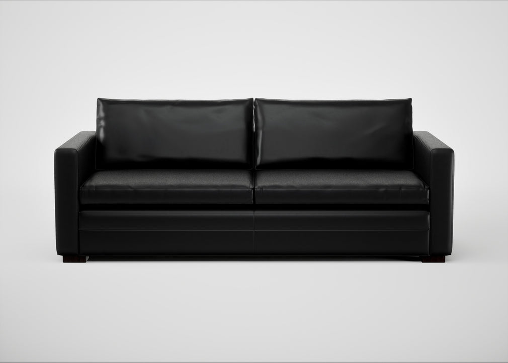 Palermo 4 Seater Sofa Leather Stonewash Black 263 / Black