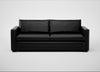 Palermo 4 Seater Sofa Leather Stonewash Black 263 / Walnut