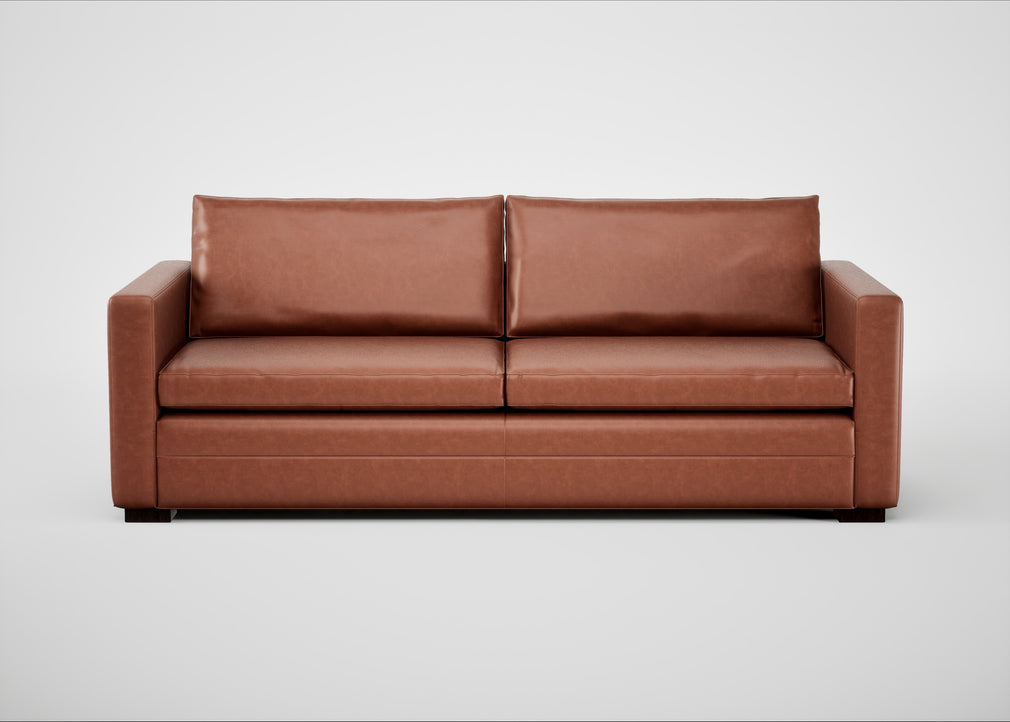 Palermo 4 Seater Sofa Leather Stonewash Light Brown 274 / Black