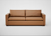 Palermo 4 Seater Sofa Leather Stonewash Toffee 277 / Walnut and Brass