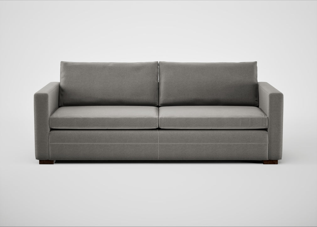 Palermo 4 Seater Sofa Nobilis Velvet Dolphin / Walnut and Brass
