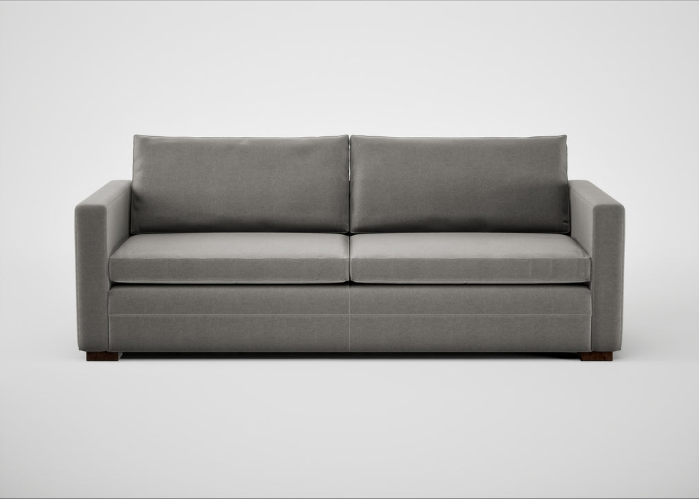 Palermo 4 Seater Sofa Nobilis Velvet Dolphin / Walnut
