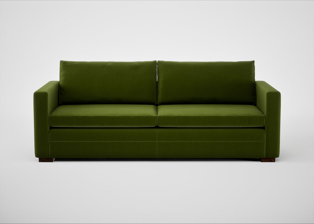 Palermo 4 Seater Sofa Nobilis Velvet Leaf / Walnut and Brass