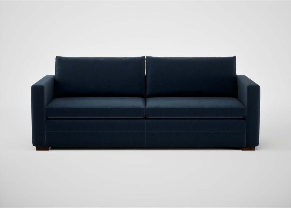 Palermo 4 Seater Sofa Nobilis Velvet Night / Walnut and Brass