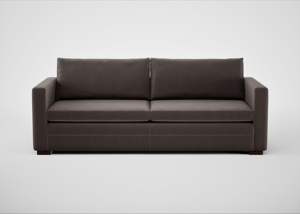 Palermo 4 Seater Sofa Nobilis Velvet Sable / Walnut and Brass