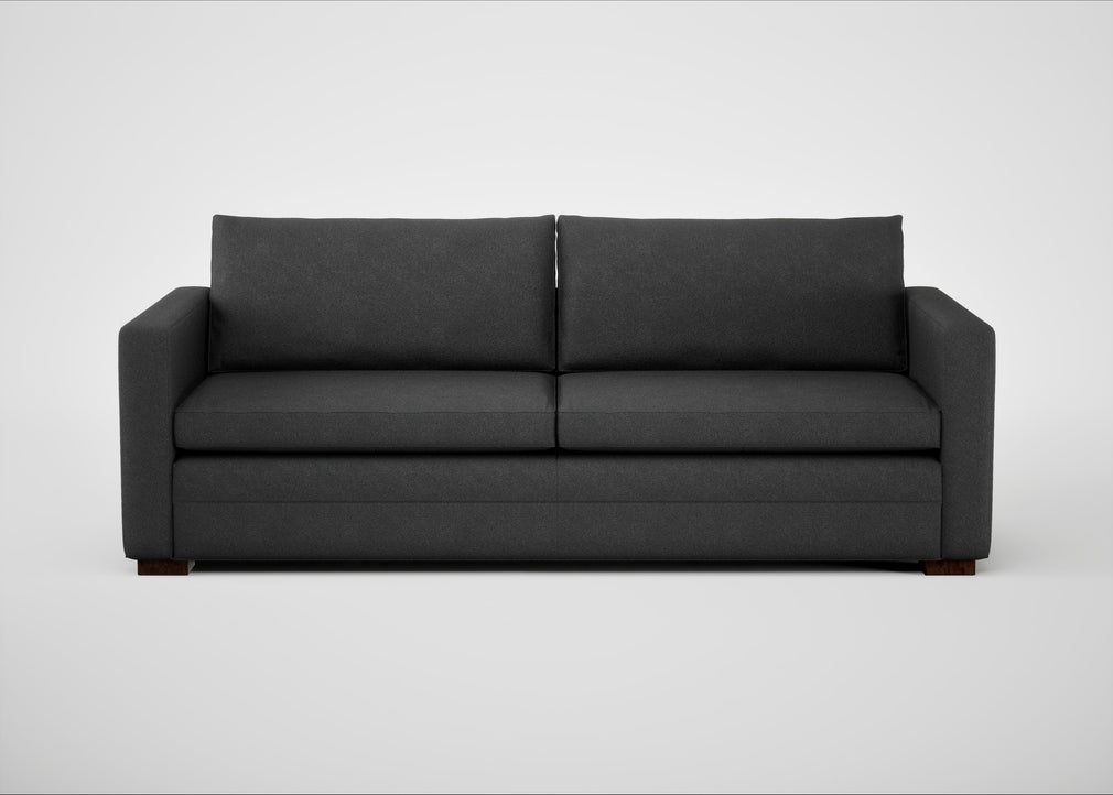 Palermo 4 Seater Sofa St Moritz Wool Grey / Walnut and Brass