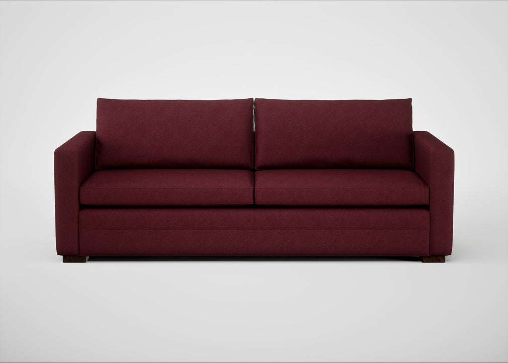 Palermo 4 Seater Sofa St Moritz Wool Red / Walnut