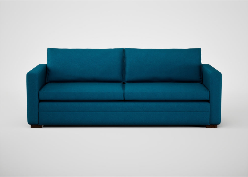 Palermo 4 Seater Sofa St Moritz Wool Teal / Walnut