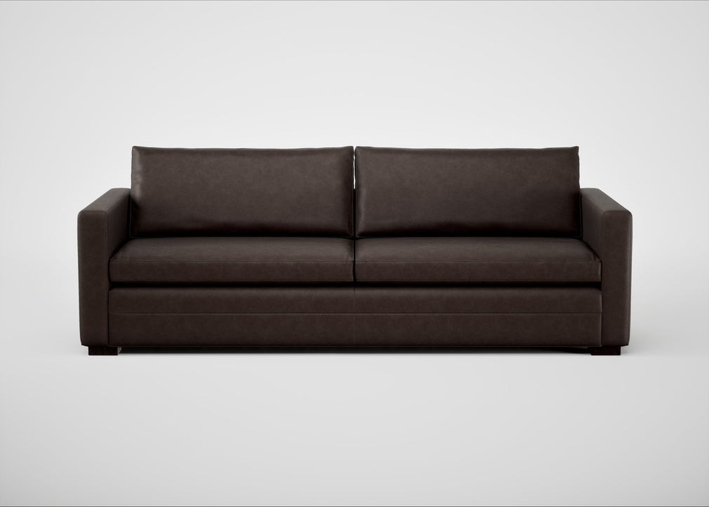 Palermo 5 Seater Sofa Leather Grain Chocolate 066 / Black