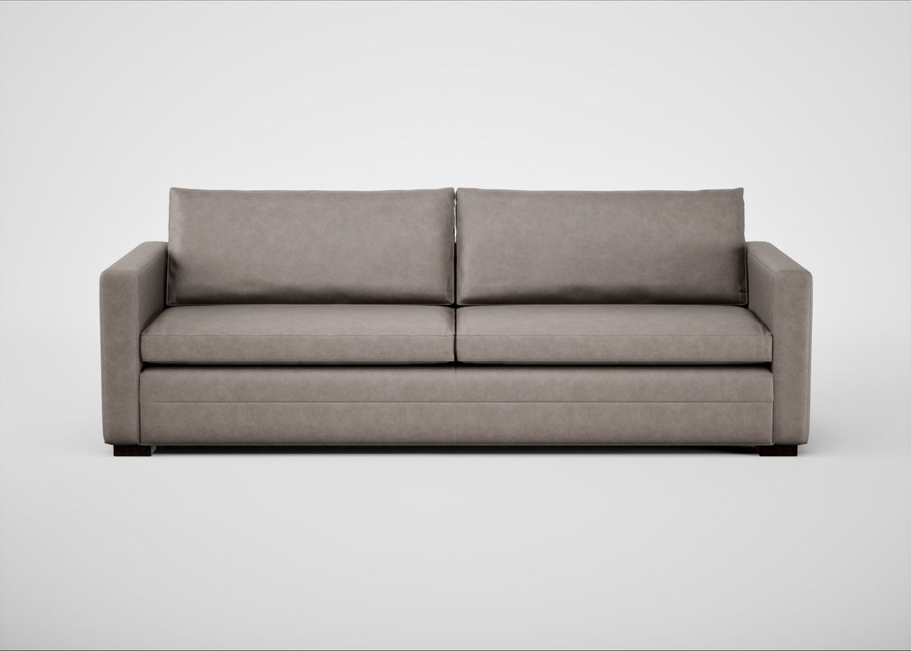 Palermo 5 Seater Sofa Leather Grain Light Grey 060 / Black