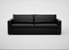 Palermo 5 Seater Sofa Leather Stonewash Black 263 / Walnut and Brass