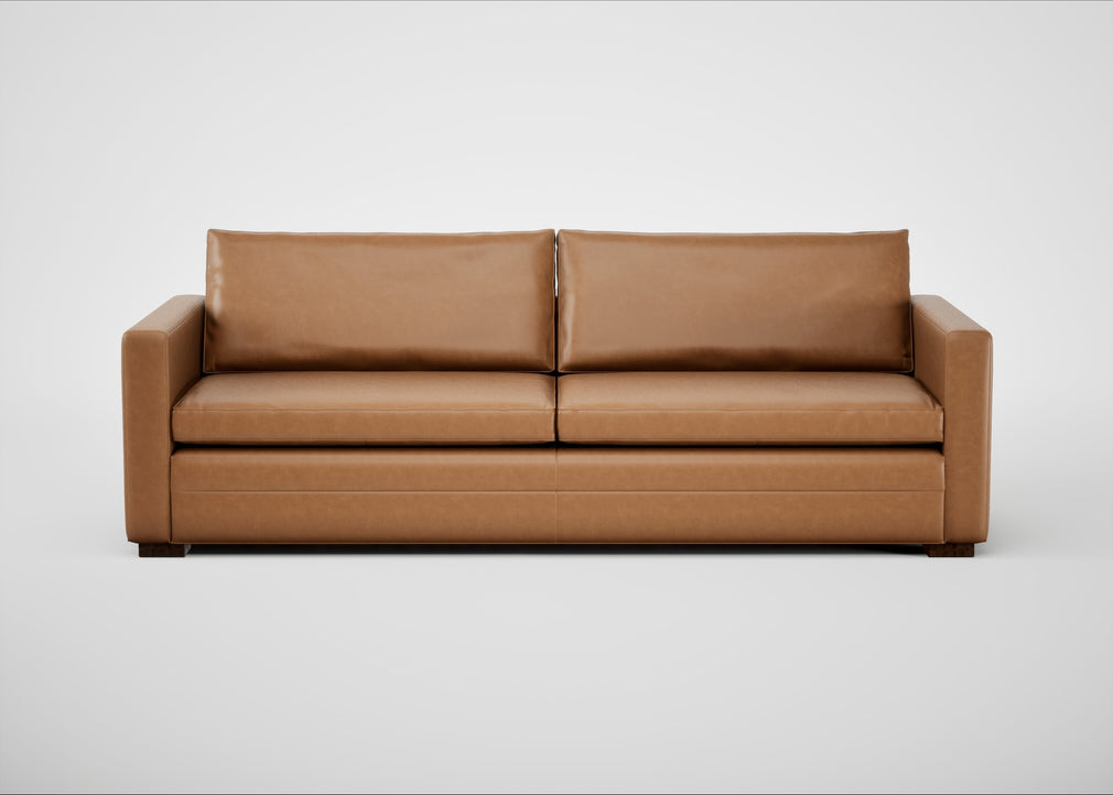 Palermo 5 Seater Sofa Leather Stonewash Toffee 277 / Walnut