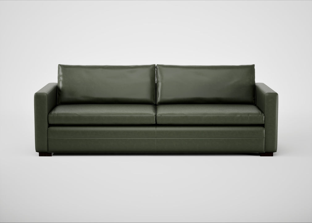 Palermo 5 Seater Sofa Leather Stonewash Vintage Green 278 / Black