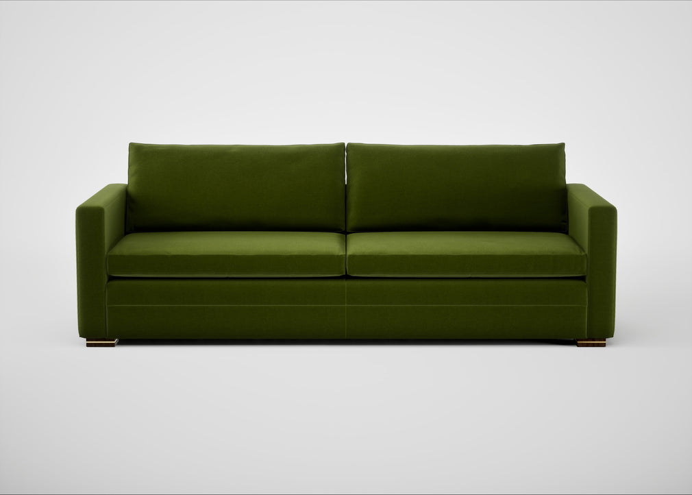 Palermo 5 Seater Sofa Nobilis Velvet Leaf / Walnut and Brass