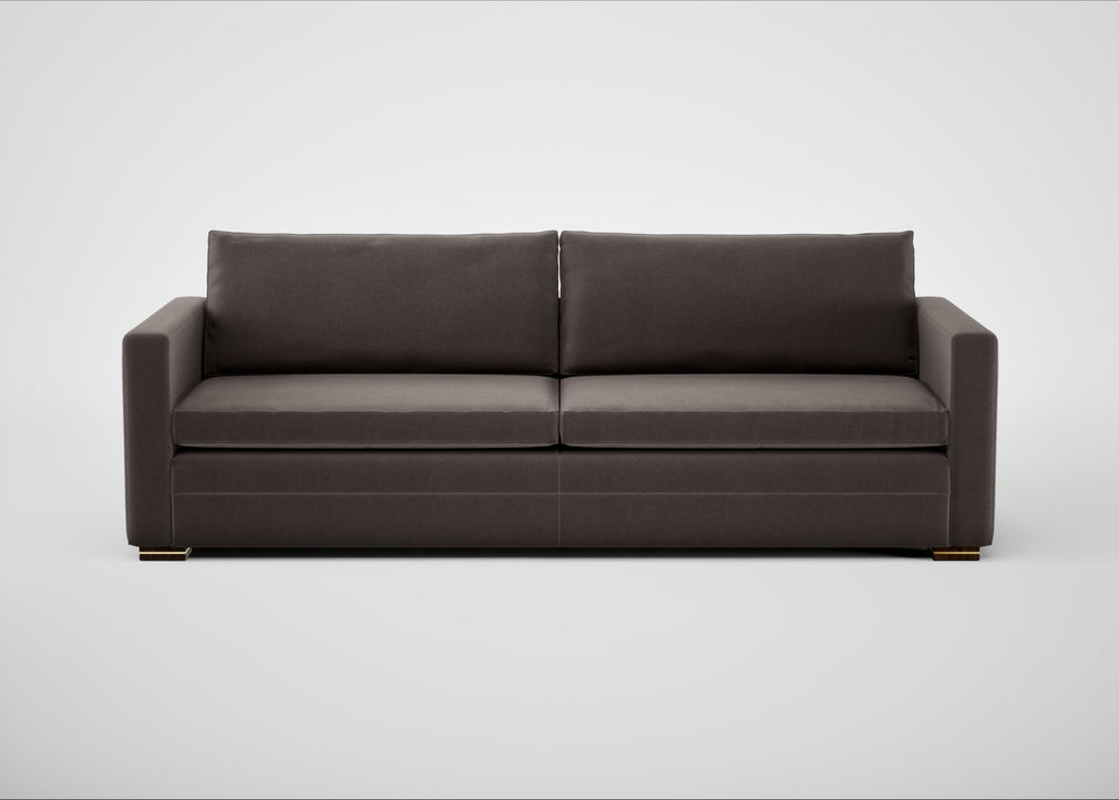 Palermo 5 Seater Sofa Nobilis Velvet Sable / Walnut and Brass