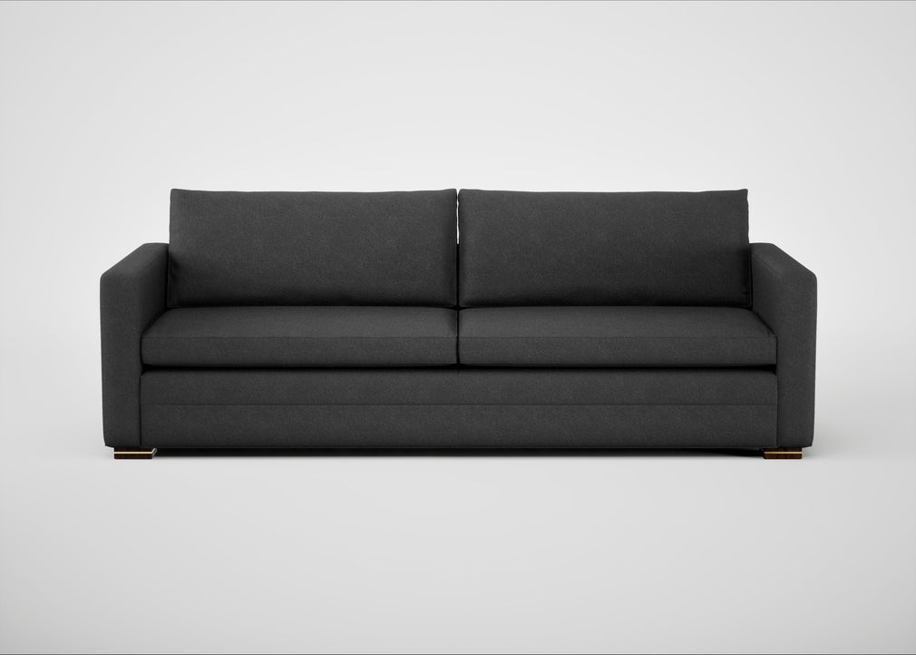 Palermo 5 Seater Sofa St Moritz Wool Grey / Walnut and Brass