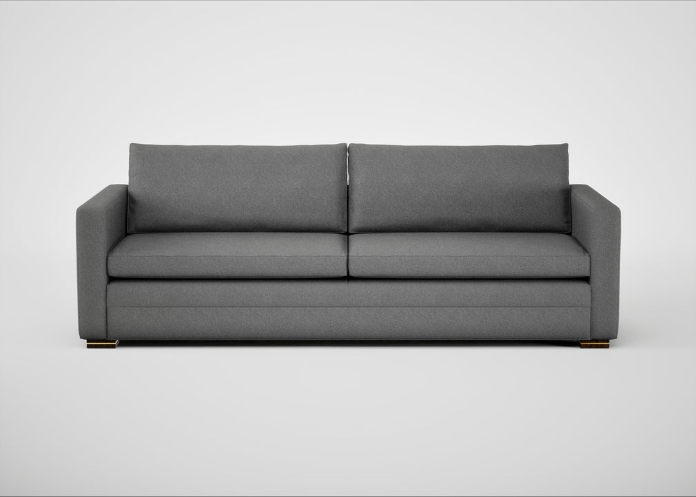 Palermo 5 Seater Sofa St Moritz Wool Light Grey / Walnut and Brass