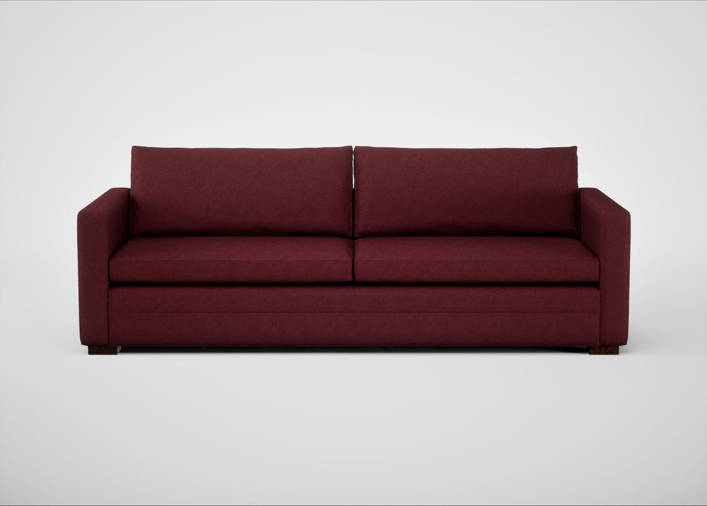 Palermo 5 Seater Sofa St Moritz Wool Red / Walnut